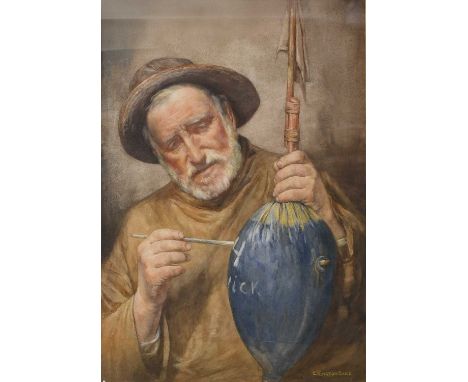 Edward Kington-Brice (1860-1948)"His Mark"Signed and inscribed verso "Model Rob Hutton, Runswick", watercolour; together with