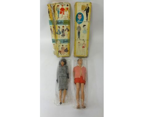 Vintage Ken and Barbie dolls by Mattel (boxed).