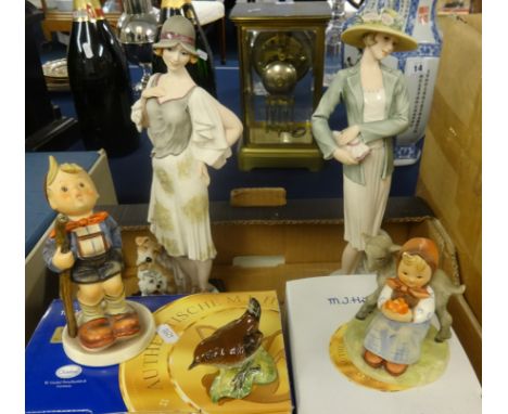 Six various Hummel figures (4 boxed), small Beswick bird and two modern Florence boxed porcelain figures.