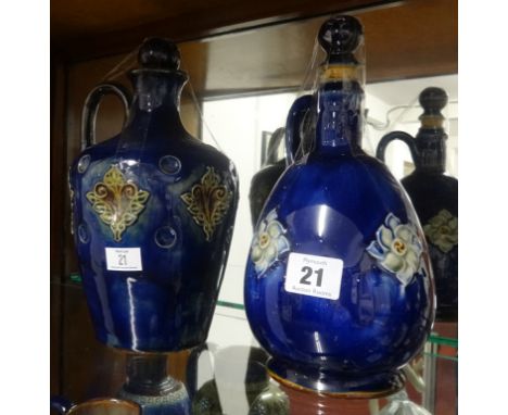 Royal Doulton decanter and stopper impressed marks 1324 together with a Doulton Lambeth scotch whiskey decanter impressed mar