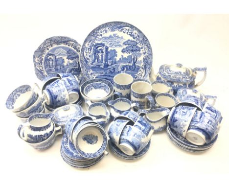 Quantity of Spode Italian tea ware comprising cups and saucers, teapot, cream jugs, mugs, breakfast cups and saucers, sugar b