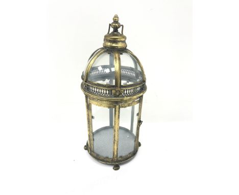 Bronzed metal hexagonal domed top lantern, H46m, W19cm