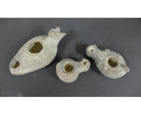 Three Ancient Roman terracotta oil lamps 2nd century AD
Condition report:  This is an Antique item so has normal wear or dama