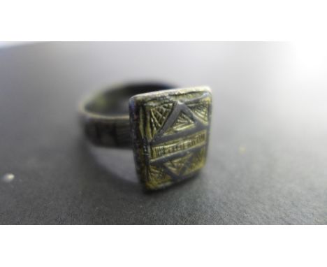 A Medieval 14th century silver ring - size S
Condition report:  This is an Antique item so has normal wear or damage consiste