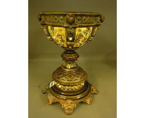 A 19th century Aesthetic movement ceramic chalice in the style Doulton - Height 30 cm 