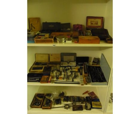 A quantity of Tools from a Model Engineers Workshop - taps and dies, micrometers, depth gauges - by Moore and Wright and othe