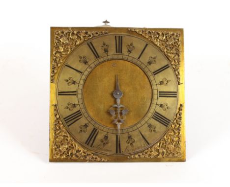 An 18th Century oak long case clock, the hood surmounted by orb finials enclosing 30 hour movement and brass dial, inscribed 