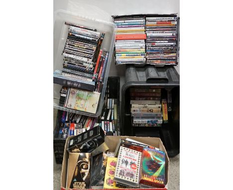 CDs / VHS / DVD / Cassettes - Collection including some of the DVDs &amp; VHS' signed by actors and some box sets, music rela