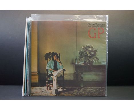 Vinyl - 5 Country Rock LPs to include Gram Parsons with Emmylou Harris (Reprise K44228), Vg/Vg+, Gene Clark White Light (4M11