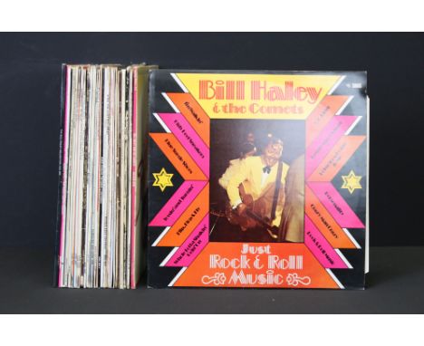 Vinyl - Approx 30 Bill Haley LPs including Rock Around The Clock (Festival FR 12 1102) sleeve and vinyl poor, Rock N Roll Dan