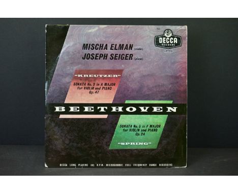 Vinyl - Classical - Beethoven - Mischa Elman, Joseph Seiger – Kreutzer And Spring Sonatas. Original UK 1st pressing, Orange l