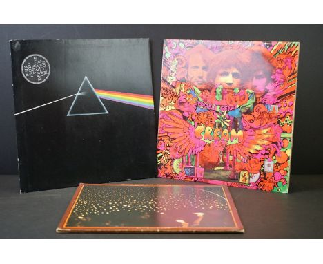 Vinyl - 3 LPs to include Pink Floyd Dark Side Of The Moon (SHVL 804) right side opens, no inserts, stickered sleeve, Cream Di