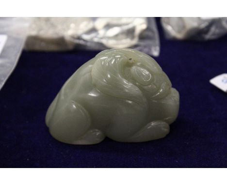 A Chinese carved jade rabbit.