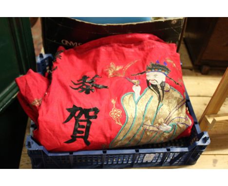 A Chinese embroidered tapestry.