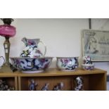 A Losol ware jug, bowl and wash set.