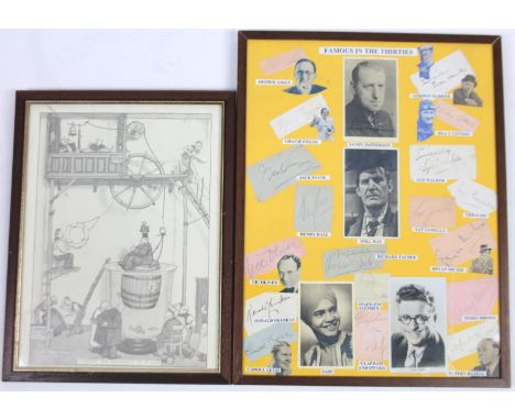 Various Famous In The 30's autographs, some with photographs, to include Sandy Powell photograph, with signature, others for 