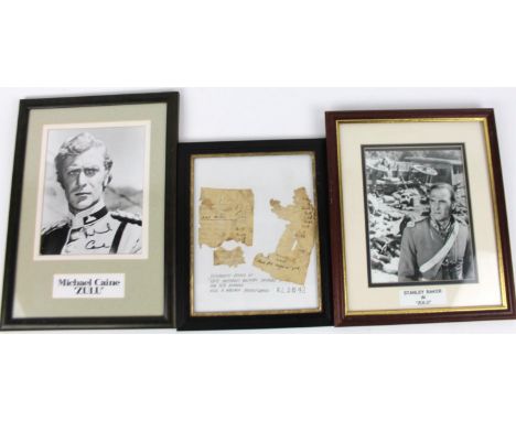 Various Zulu related artifacts, ephemera, etc., to include a photographic print of Stanley Baker, 23cm x 17cm, a photographic