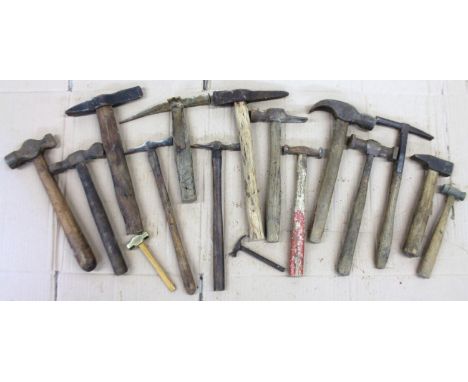 Various heavy duty tools, early 20thC and later hammers, 31cm high, others similar, etc.  (a quantity)