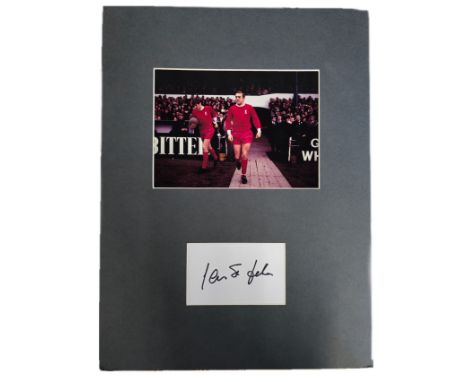 Football Ian St John Signed White Signature Card With Colour Photo, Mounted Professionally to an overall size of 16 x 12 inch