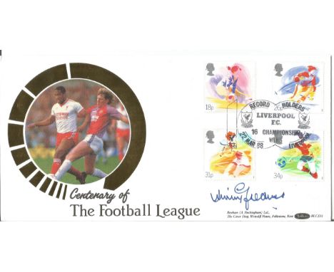 Jimmy Greaves signed Centenary of The Football League FDC.22/3/88 Liverpool postmark. Good condition. All autographs come wit