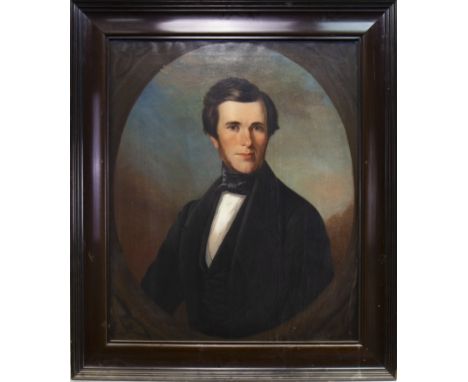 SCOTTISH SCHOOL (19TH CENTURY), HALF LENGTH PORTRAIT OF A GENTLEMAN oil on canvas 77cm x 64cm Framed and under glass Label ve