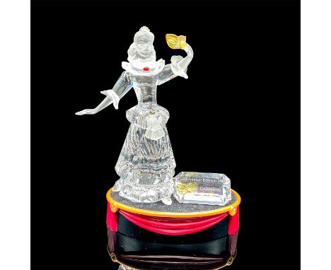 Second piece made for the SCS Masquerade trilogy. Lead crystal figure stands dramatically swaying with arm raised holding mas