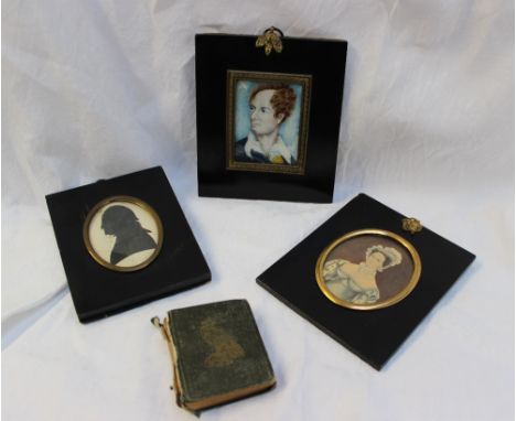 19th Century British School Head and shoulders portrait of a gentleman A miniature 7.5 x 5.5cm together with another miniatur