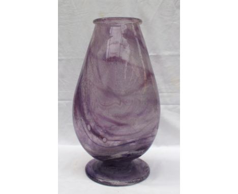 A Schneider Art glass vase, with purple swirling and bubble decoration, stencilled mark, 45cm high
 CONDITION REPORT: Signs o