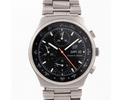 Porsche Design Chronograph - VintageModell: Orfina. 1990er Jahre. Edelstahl. Gewicht: 130,2 g. Ref.Nr.: 7750. Gehäuse-D. 4 cm