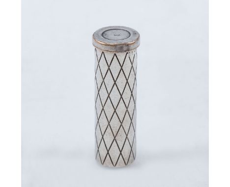 Seltener Art Deco LippenstifthalterGeorg Jensen/Kopenhagen/Dänemark, um 1945/78. Entwurf: Georg Jensen. 925er Silber/Metall. 