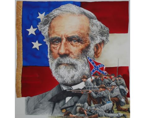 Chris Calle (American, B. 1961) "Robert E. Lee" Signed lower right. Original Mixed Media painting on Illustration Board. Prov