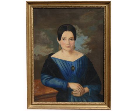 European School 19th C. Portrait of an Elegant Woman. Oil on canvas. Appears to be unsigned, has not been examined out of fra