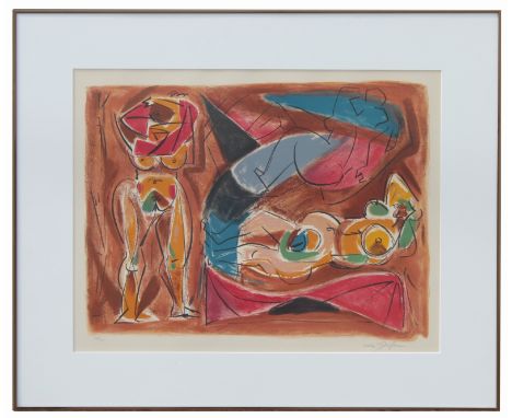 Andre Masson (Connecticut / France, Spain, 1896 - 1987) Pencil Signed Lithograph. Pencil signed and numbered in lower margin.