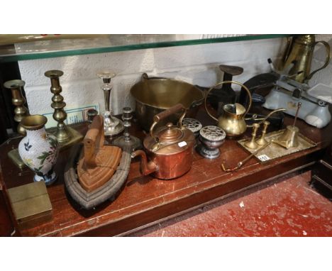 Collection of metalware to include scales