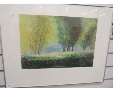 A Limited Edition print after Peter Thompson, river landscape, signed, 12'x18'