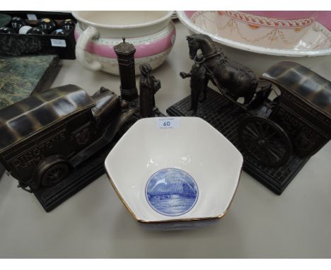 Two commemorative studies, Ringtons Tea and a similar themed Wade ceramic bowl
