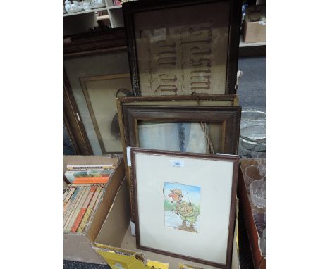 A selection of pictures including portrait photograph and scripture