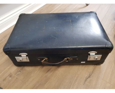 NAVY BLUE GLOBE TROTTER SUITCASE