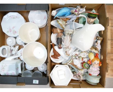 A mixed collection of ceramic items to include miniature Portmeirion Botanicals themed tea set, decorative wall plates, conti