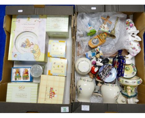 A mixed collection of ceramic items to include - boxed items including Royal Doulton Classic Pooh series Christening collecti