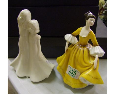 Royal Doulton figure Stephanie HN2807 and Royal Worcester figure Friendship (2)