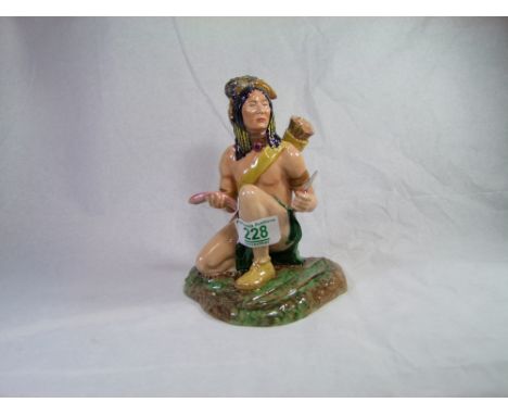Kevin Francis Peggy Davies figure of a seated hunting  Indian chief with fish, marked Original Colourway 1 of 1 by M Jackson