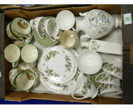 A mixed collection of ceramic items to inlclude - Royal Adderley Arcadia pattern part tea set, Wedgwood Susie Cooper design U