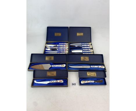 Coalport Cutlass boxed cutlery inc. 2 sets of 6 knives, cake slice, bread knife, cheese knife and butter knife