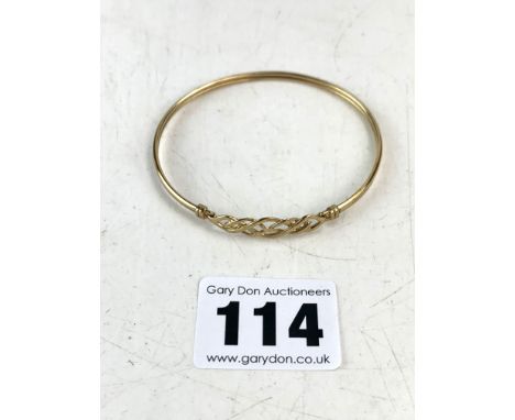 9k gold bangle, w: 3.4 gms