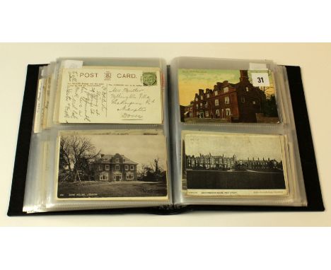 Norfolk - modern lighthouse album with various old postcards inc Post Offices, Street Scenes, Pubs, mostly used  (approx 200+