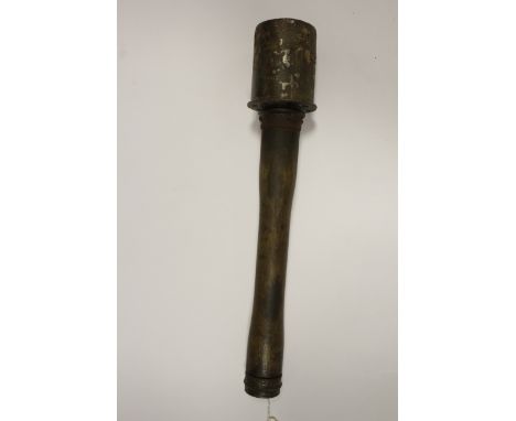 German WW2 stick grenade, the head, possibly original, shaft a replacement  