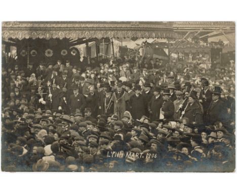 Kings Lynn Mart 1906 with Mayor, crowd & side-shows R/P    (1)