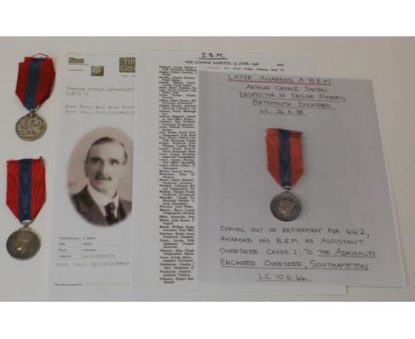 Imperial Service Medals - GV crowned to Thomas Arthur Lotherington L/G 20/12/1932 Hull Post Office (attempted erasure of surn