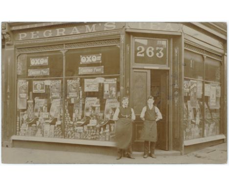 Pegrams, shopfront & staff, Derby Road, Bootle R/P    (1)
